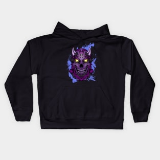 Blue mecha skull Kids Hoodie